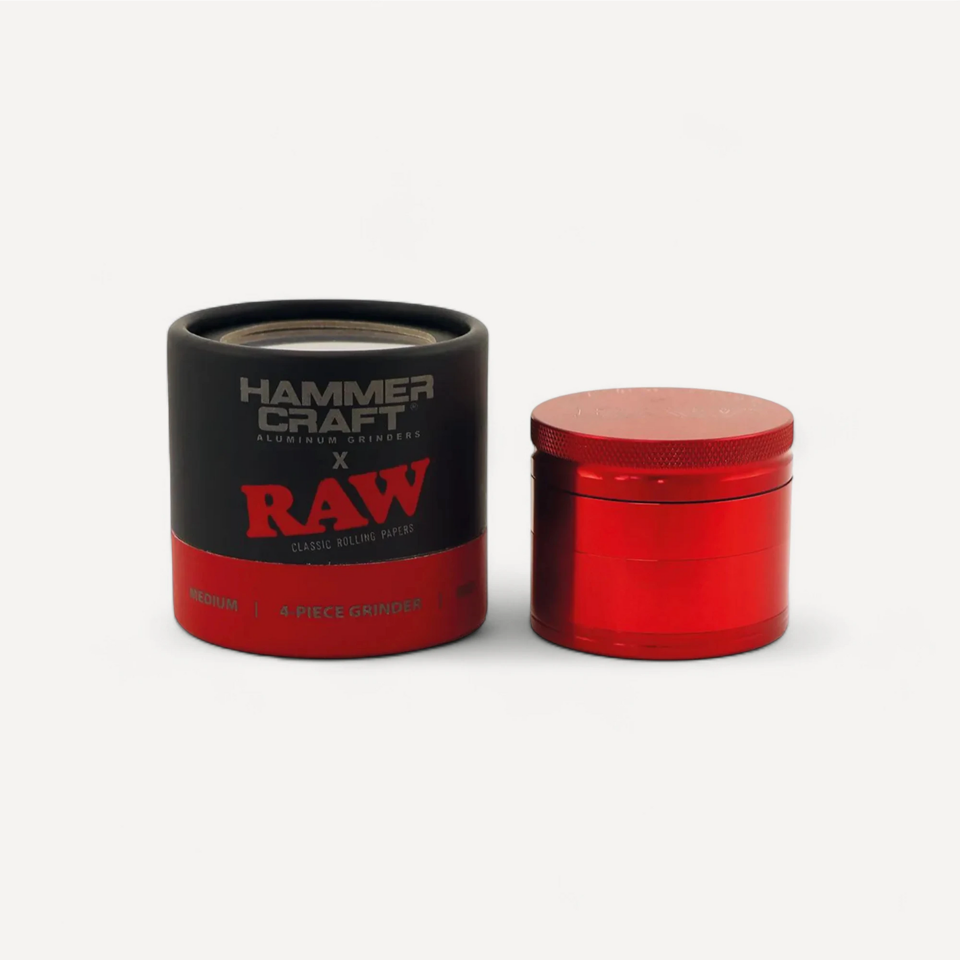 4-delt RAW x Hammer Craft grinder - rød