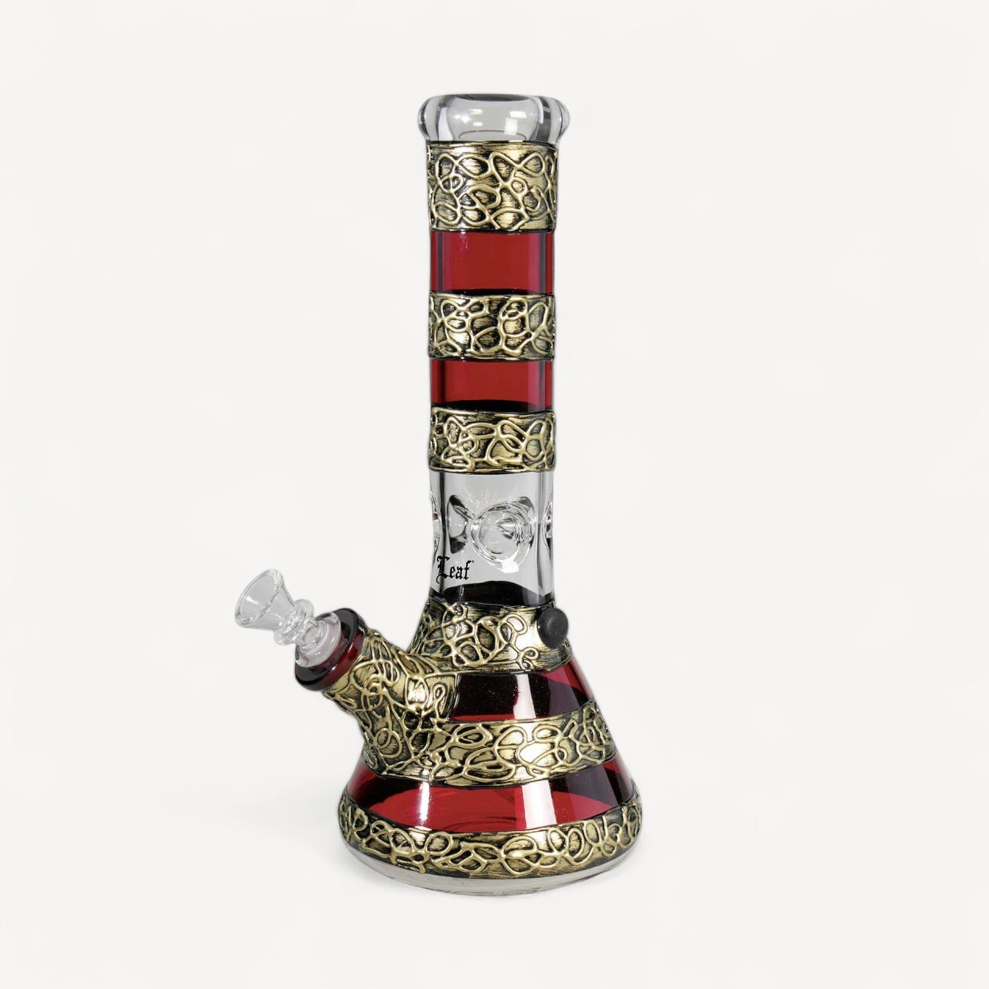 Black Leaf glasbong - Guld/Rød