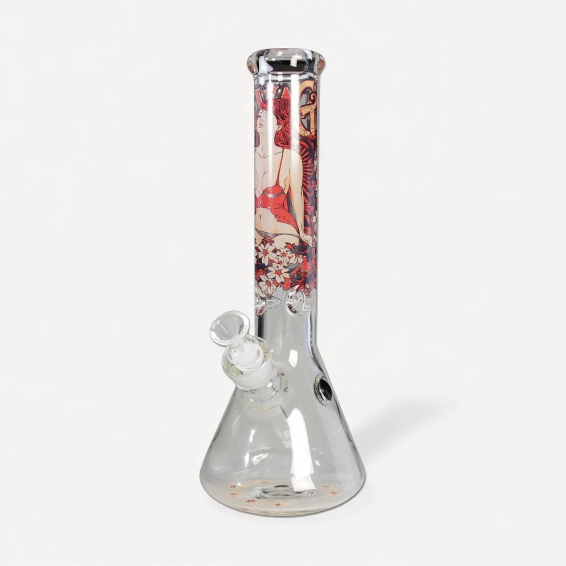 Glasbong - motiv af kvinde