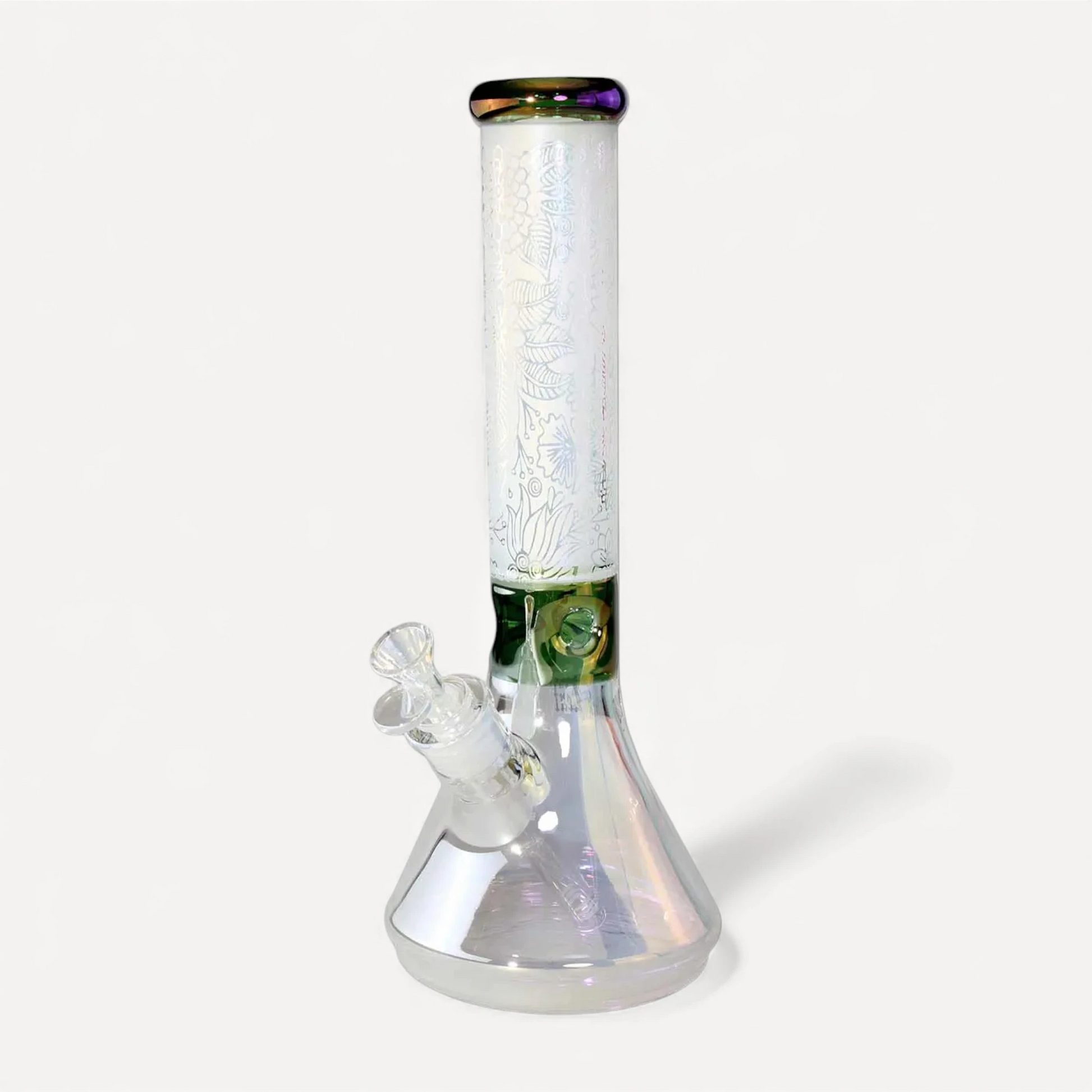 Glasbong - regnbuefarvet med motiv