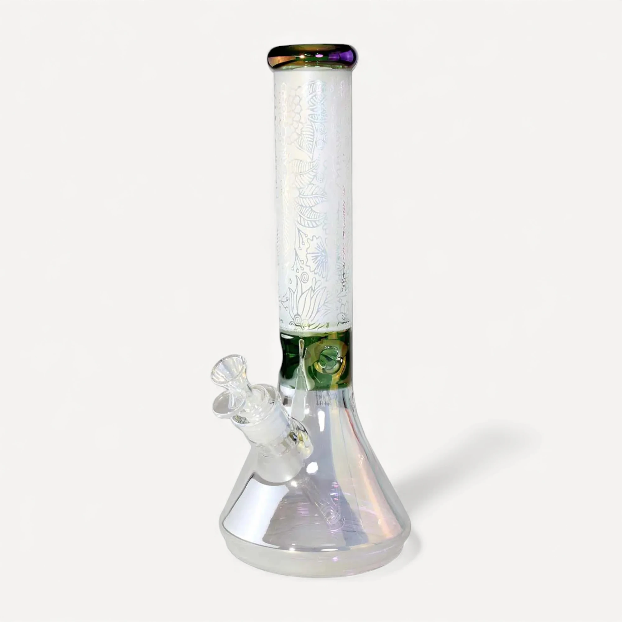 Glasbong - regnbuefarvet med motiv