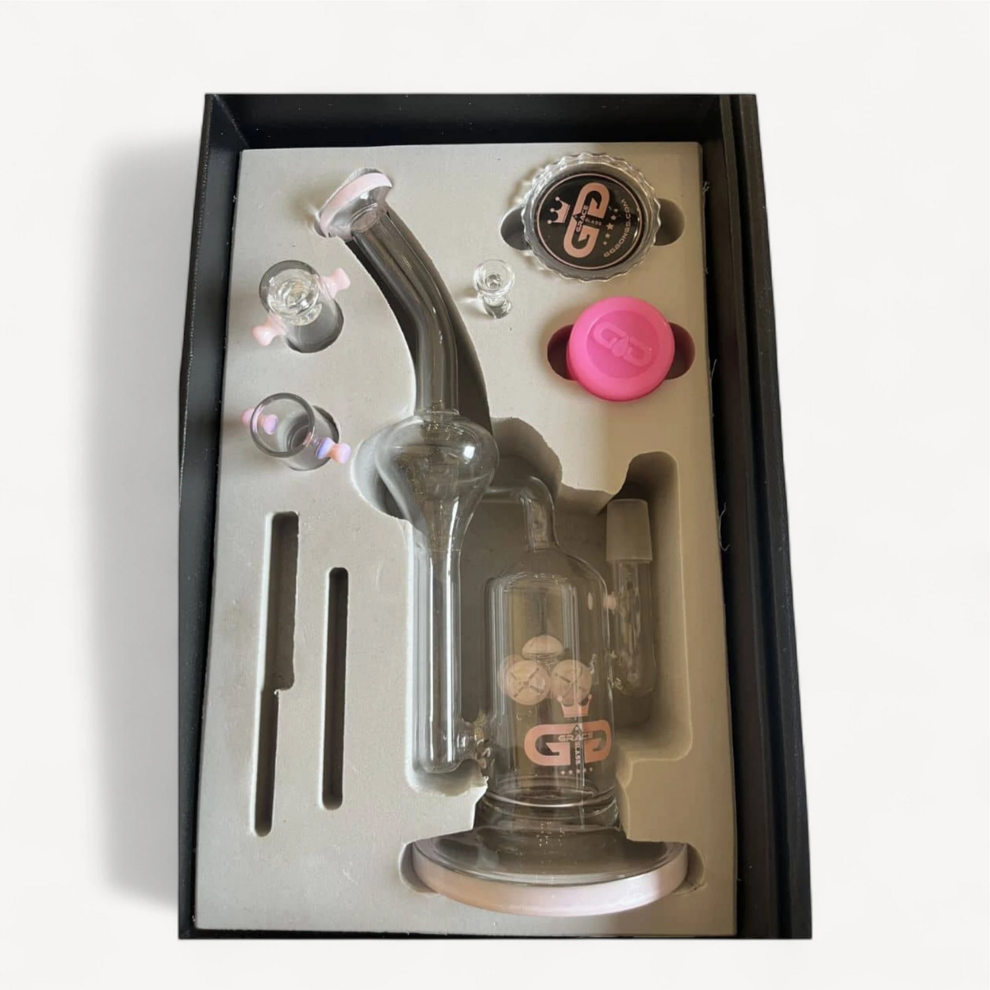 Grace Glass recycle glasbong/dab rig - lyserød