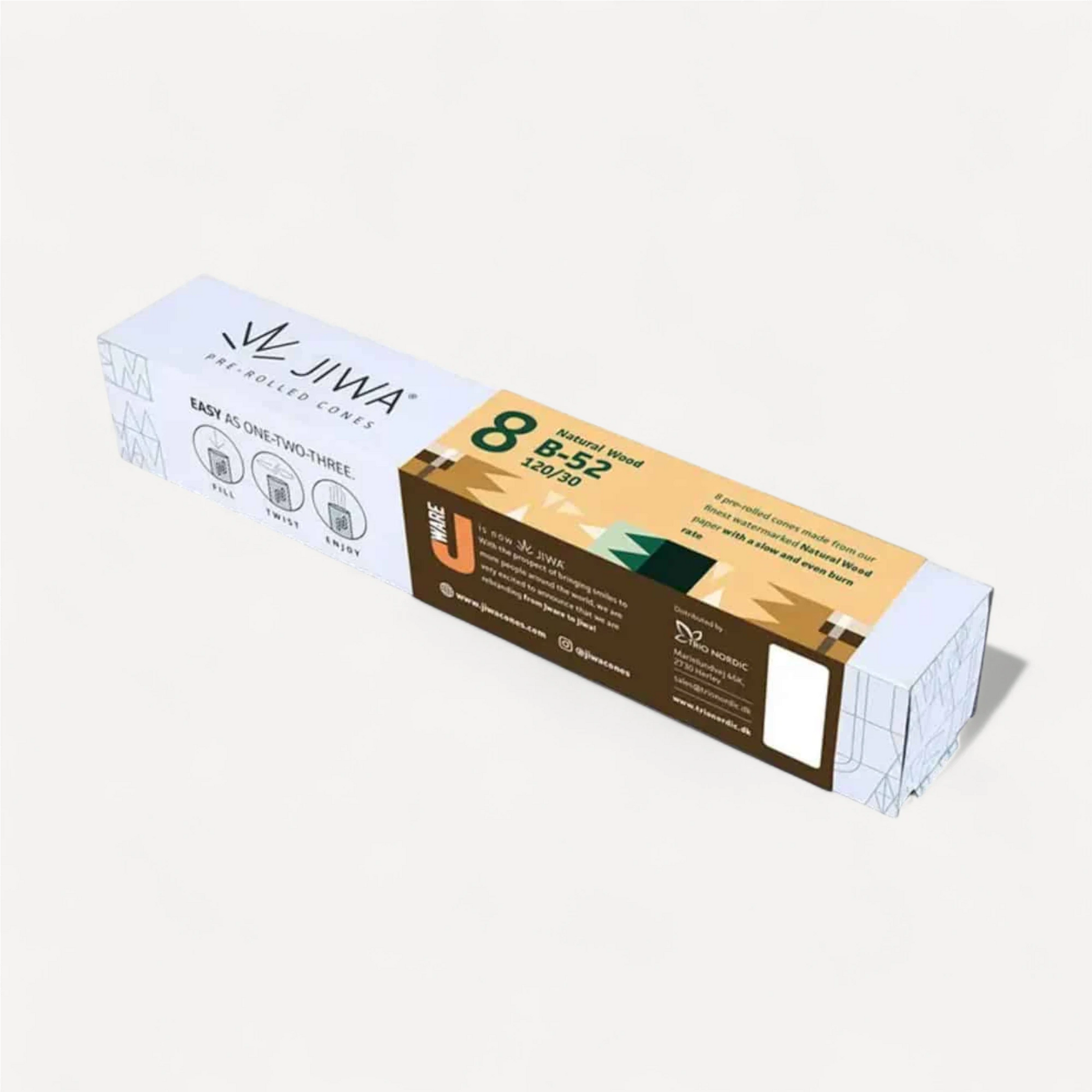 Jiwa natural wood pre-rolled cones B-52 - 8 stk. 