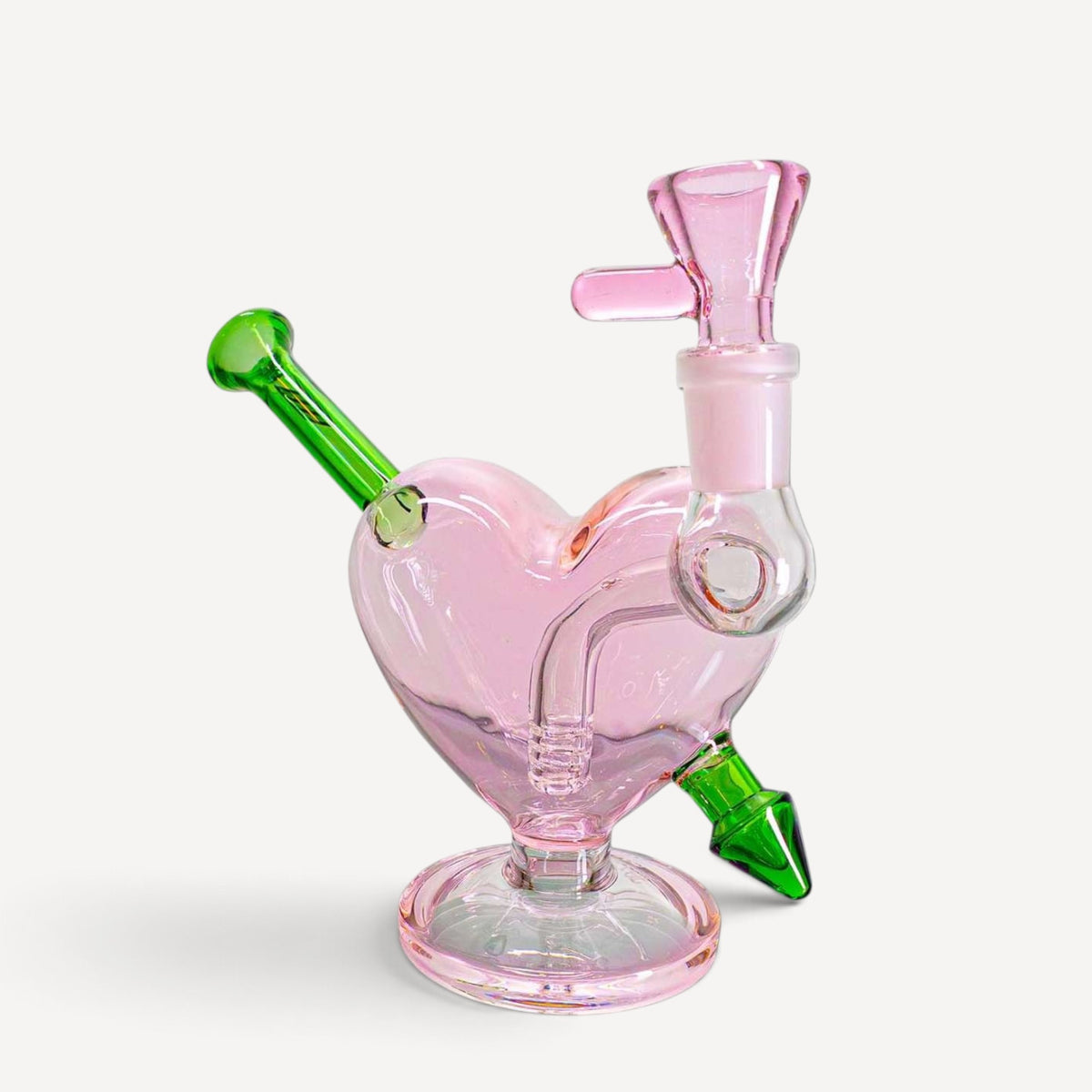 Black Leaf Pink Heart Glasbong - 17,8 cm