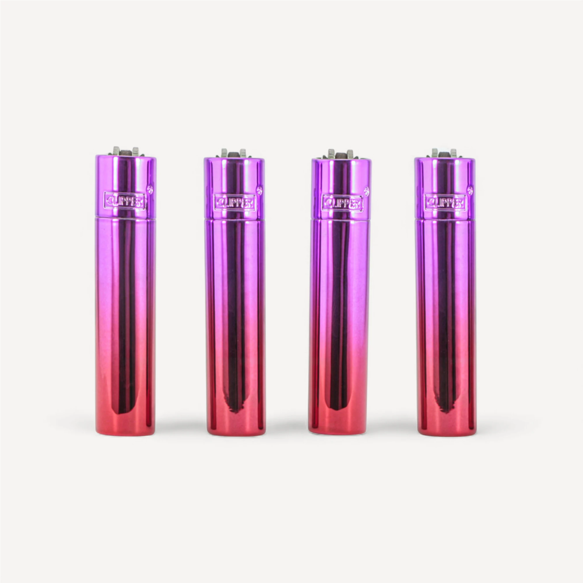 Metal Clipper Lighter - Lilla/Rød