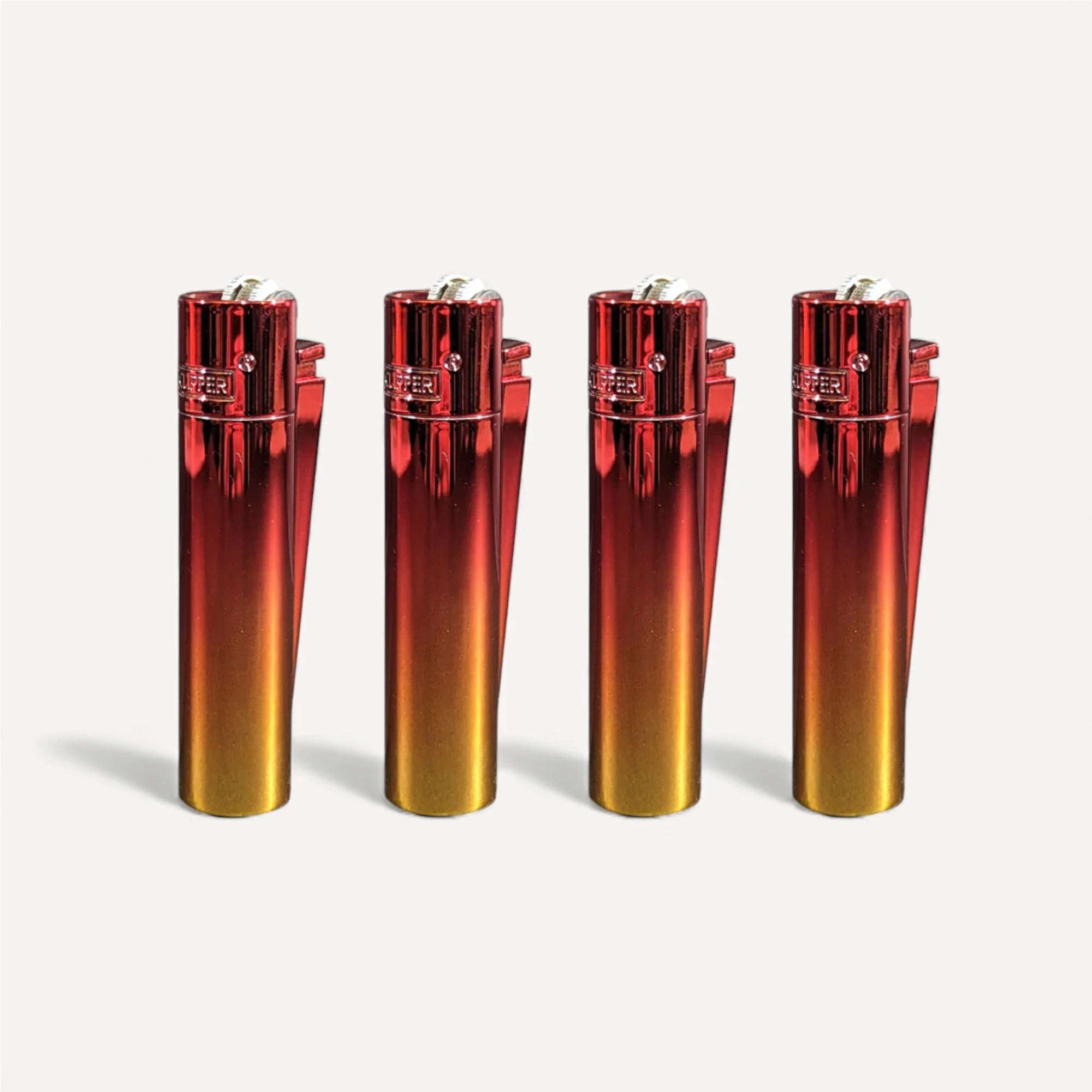 Metal Clipper Lighter - Rød/Gul