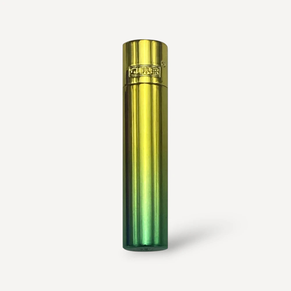 Metal Clipper lighter - guld/grøn
