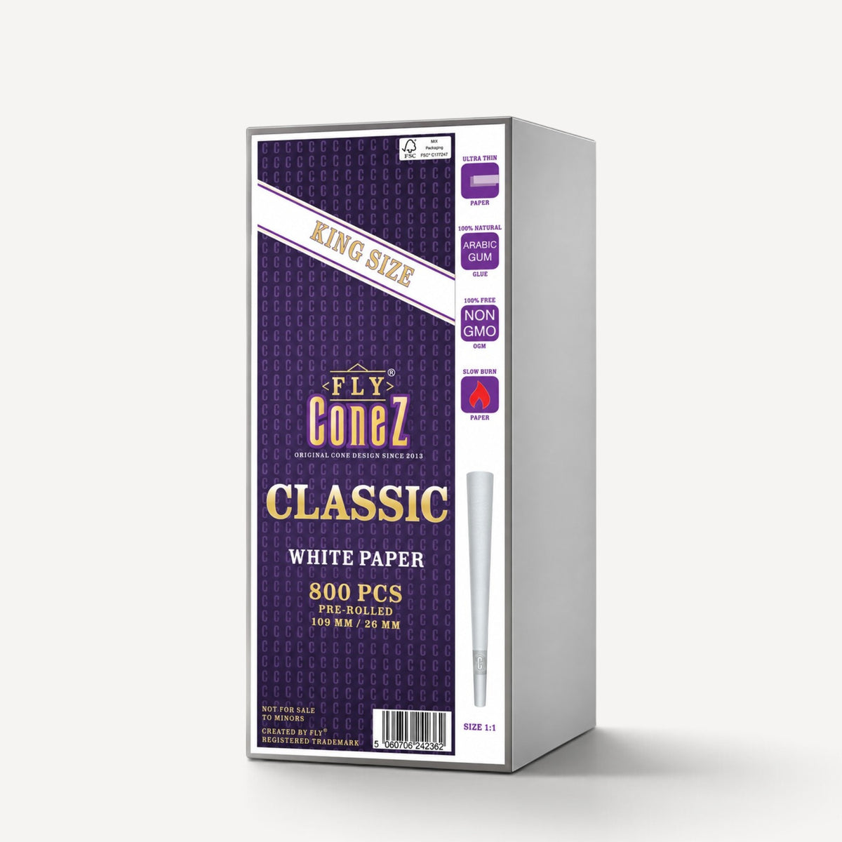 FLY – ConeZ King Size CLASSIC – 800 stk.