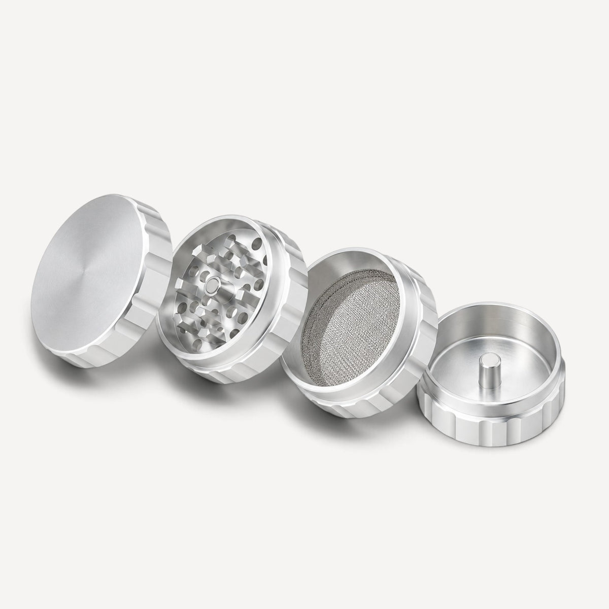 Aluminium Grinder 3-delt – Sølv