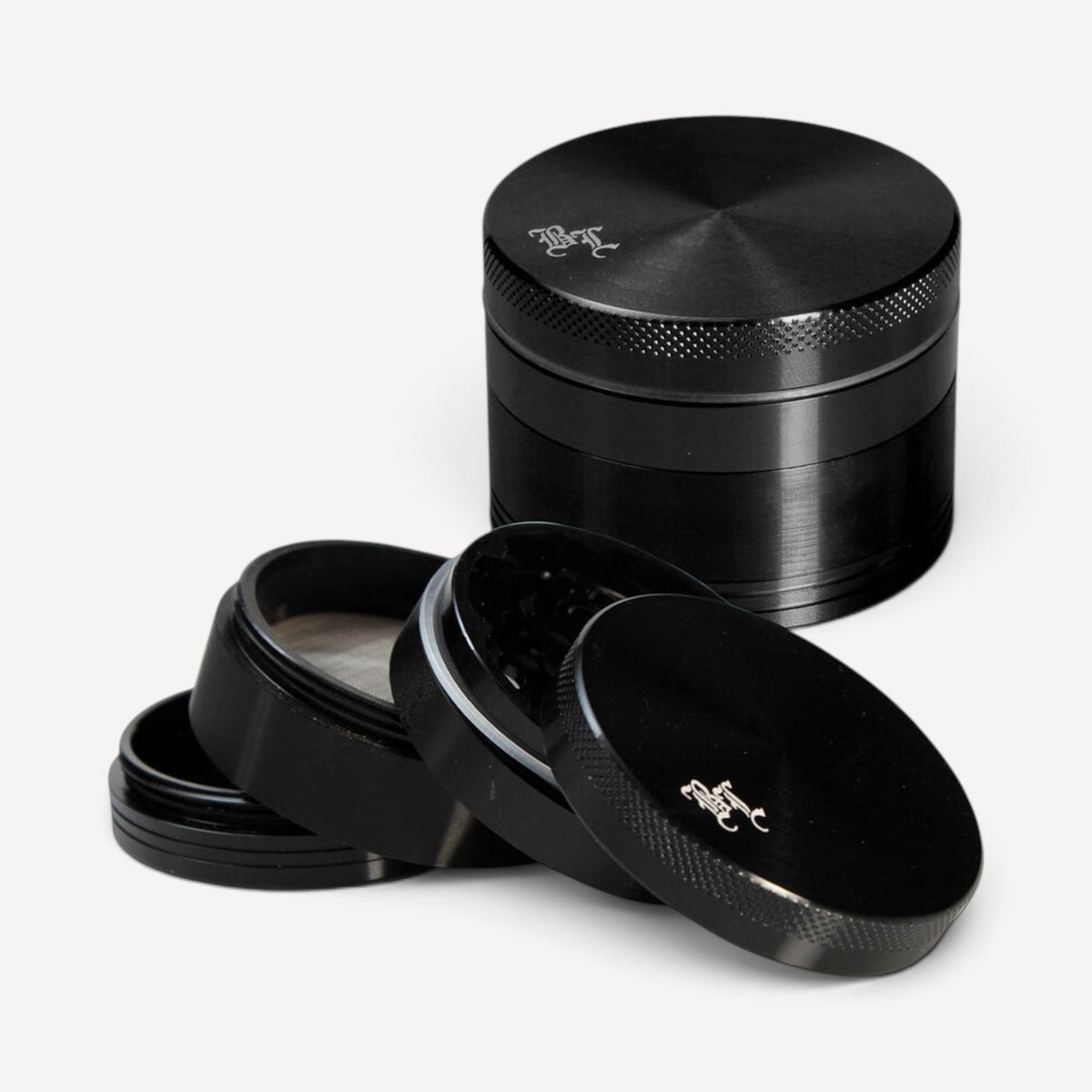Black Leaf - 4-delt Sort Grinder Ø55