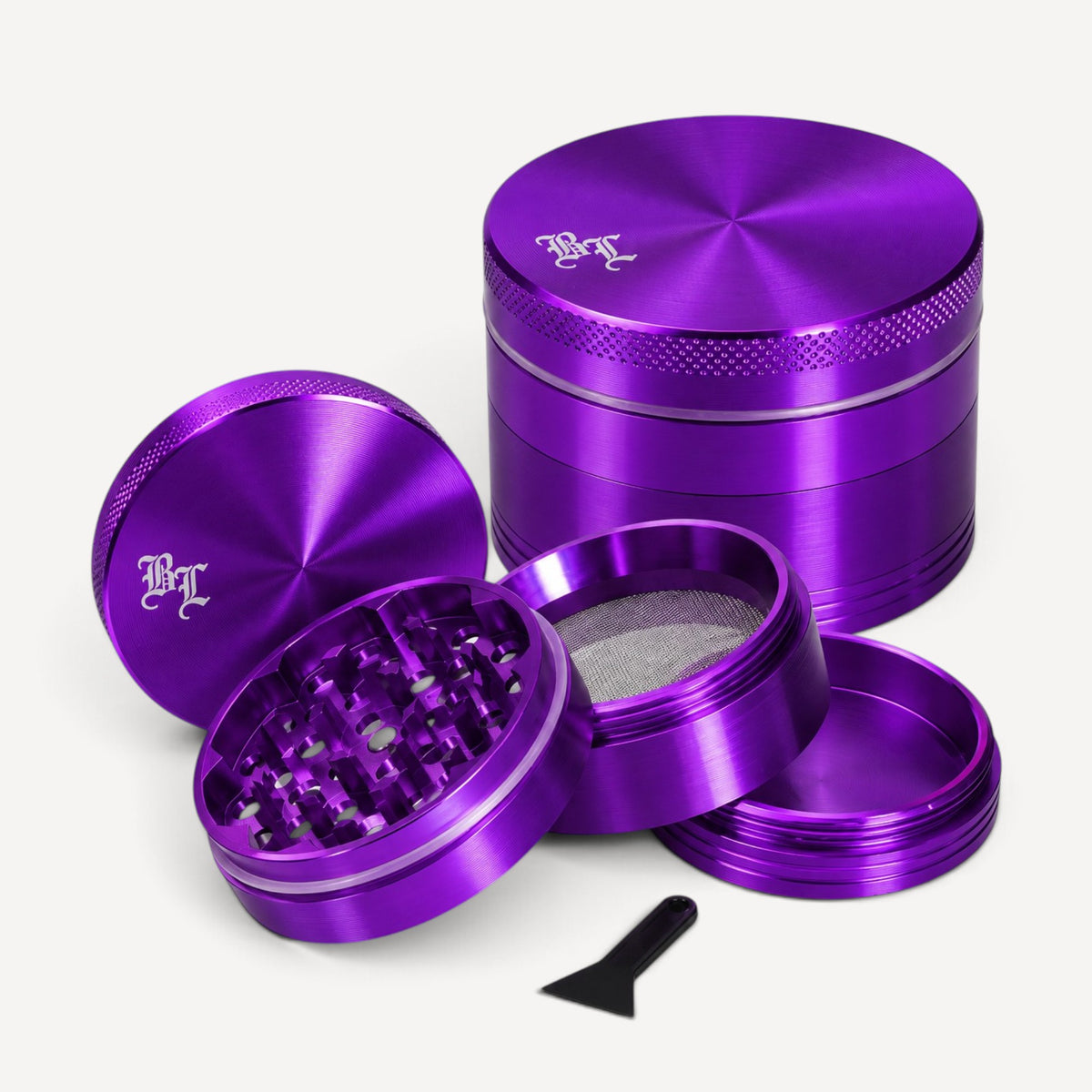Black Leaf - 4-delt Lilla Grinder Ø55