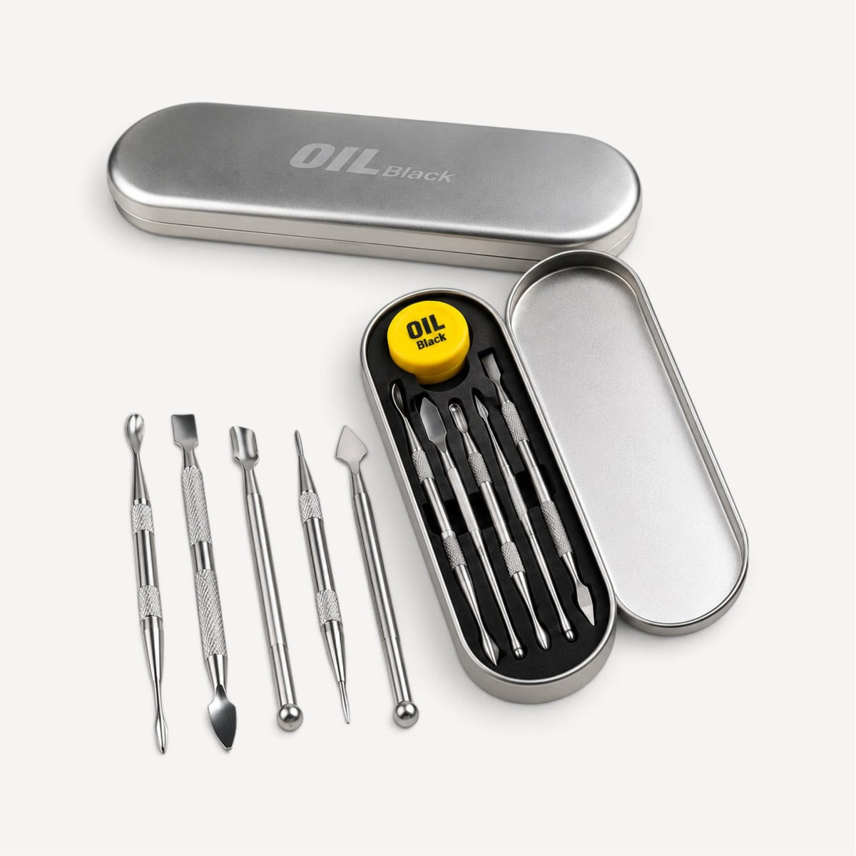 Black Leaf Dab Tool Kit – 5 Værktøjer & Silikonebeholder